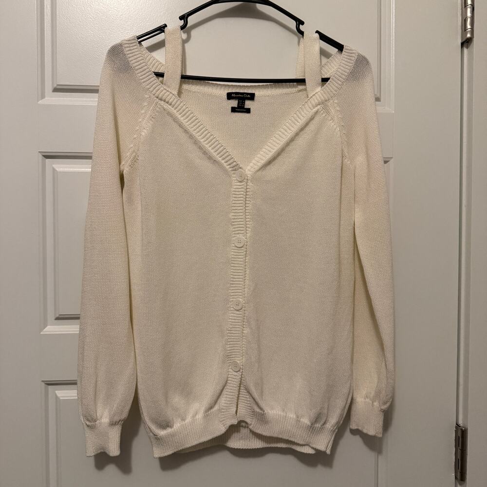 Massimo Dutti Cardigan Sweater Cream Medium